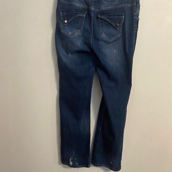 Lane Bryant distressed 5 pocket flare jeans, size 14 - Picture 2 of 3